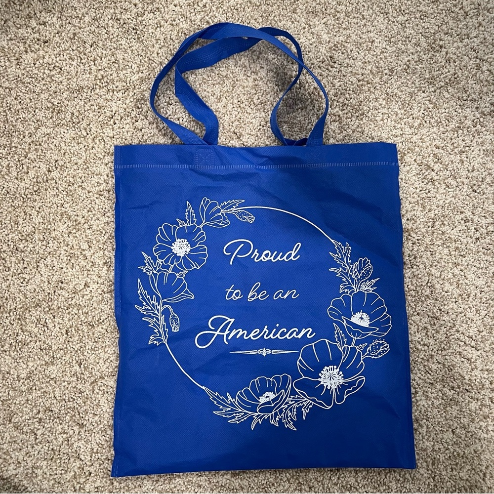 Blue Floral Mini Tote Bag
